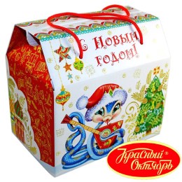 Детский новогодний подарок в картонной упаковке весом 950 грамм по цене 1108 руб в Димитровограде